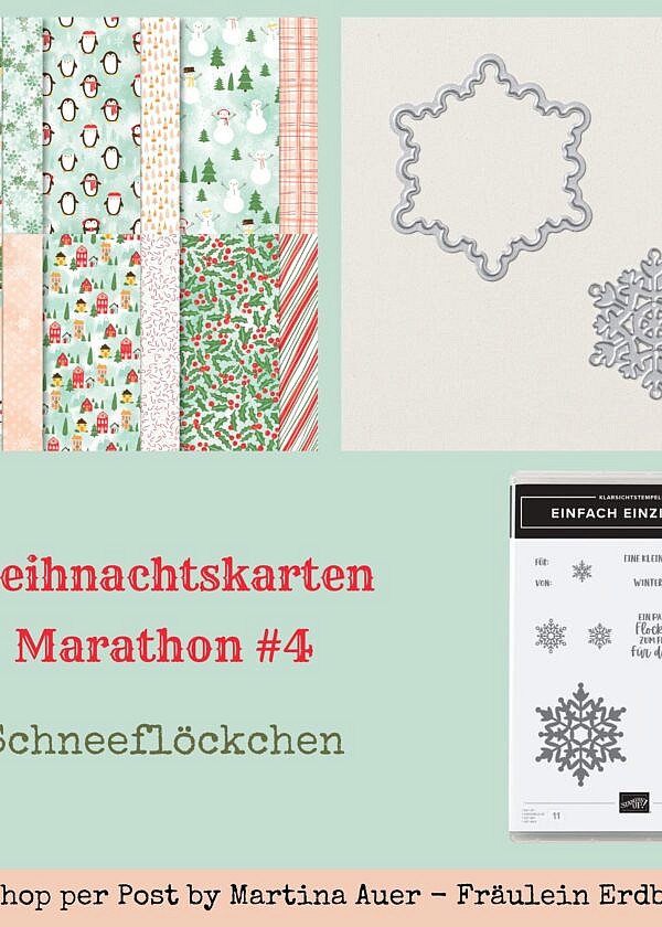 Weihnachtskarten-Marathon Stampin‘ Up! Workshop 4: Schneeflöckchen